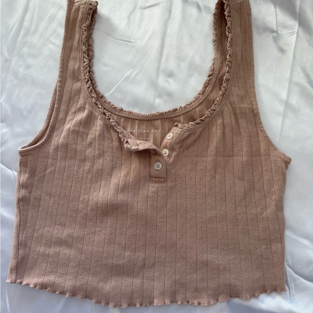 American Eagle Outfitters Brown Crop Top